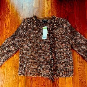 Paper White NWT zip closure cardigan sweater size large.